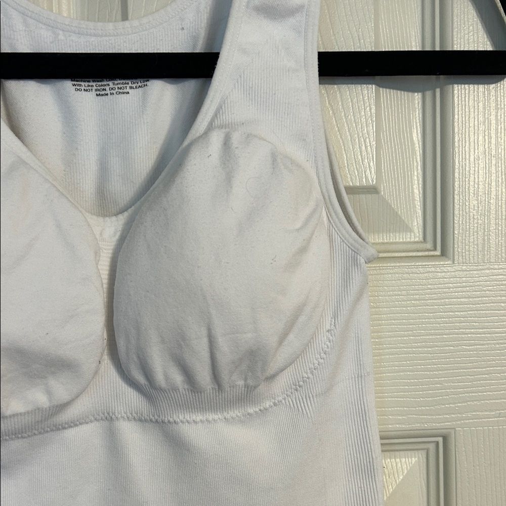 CAMISHAPER Size Large White Peplum Hem Shapewear Smoothing Tank Slimming - Picture 3 of 5